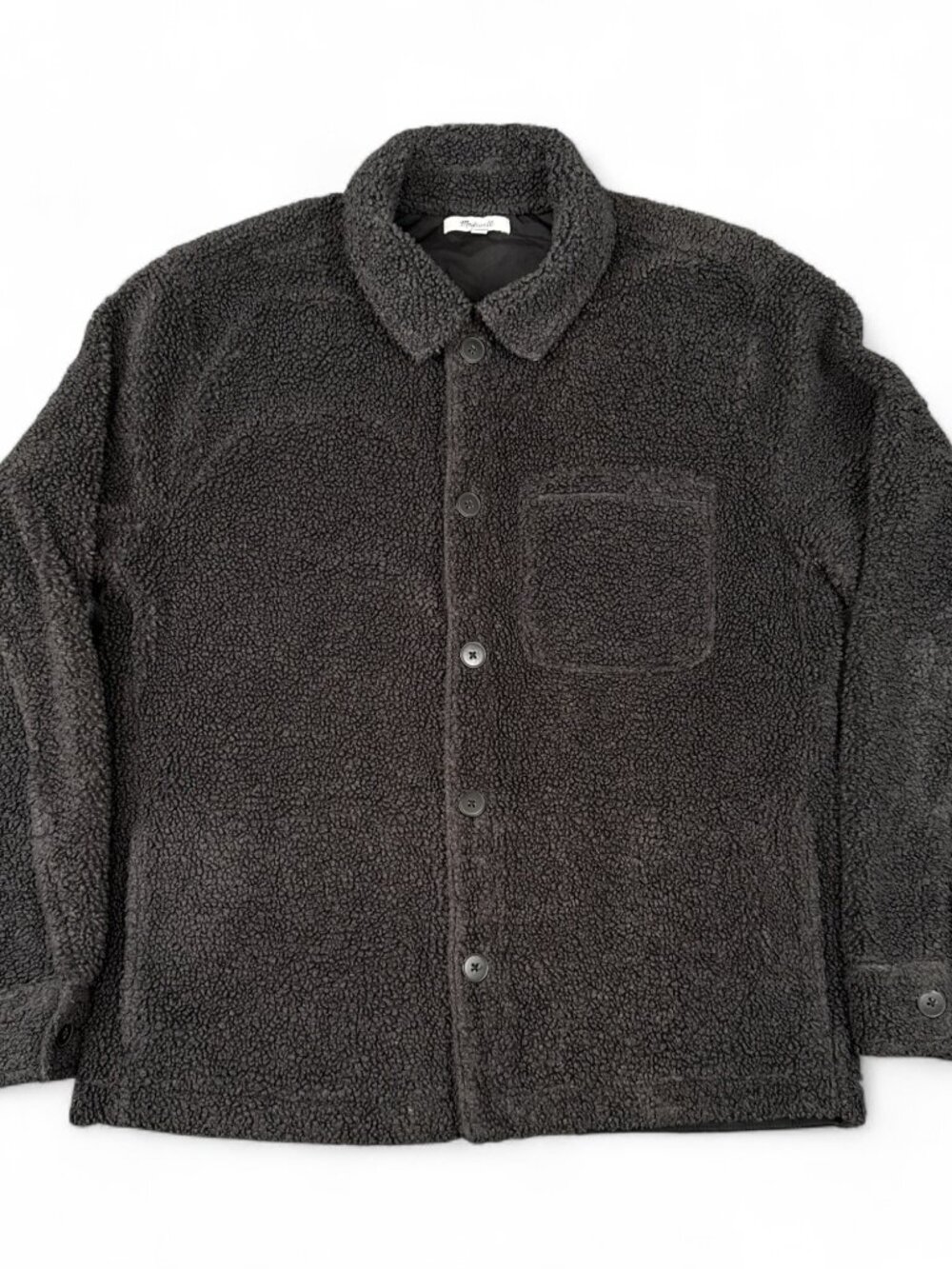 Madewell NS537 Sherpa Shacket Men's Small Black Fleece Lined